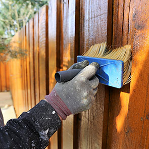 Painting,A,Wooden,Garden,Fence